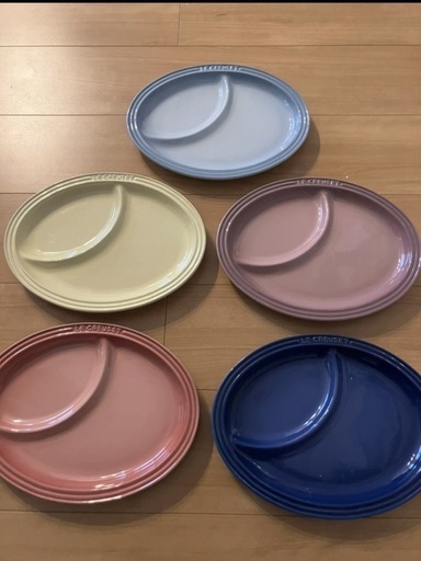 【ランチマット付き】LE CREUSET ル・クルーゼ　マルチオーバルプレート　5枚セット