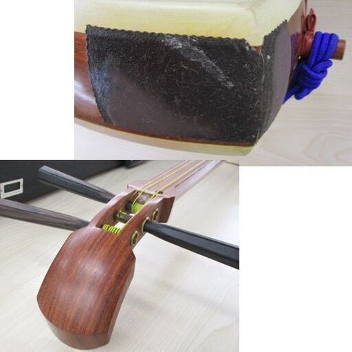 三味線 地唄 中棹 ハードケース入り 撥 袋 和楽器 札幌市北区屯田