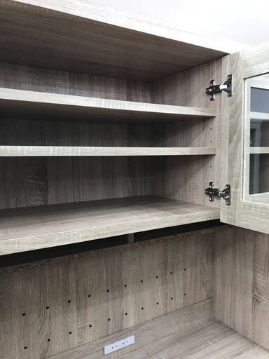 ☆ジモティ割あり☆ 食器棚 ナチュラル H183×W90×D41 クリーニング済み
