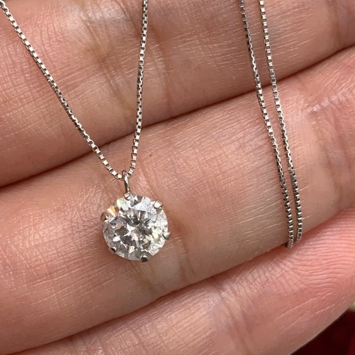 大粒 1ct UP ダイヤネックレス pt850 pt900 2.1g 鑑定書 ダイヤモンド 