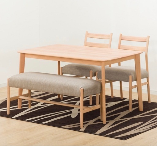 現地引き取り専用】ニトリ4点セット！ダイニングテーブル＋イス2脚＋長