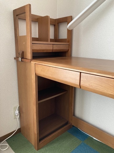 無印良品 勉強机 オーク材 木製デスク & キャビネット MUJI 2点セット 