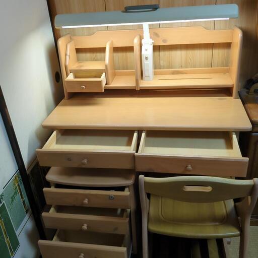 無印良品 勉強机 オーク材 木製デスク & キャビネット MUJI 2点セット 