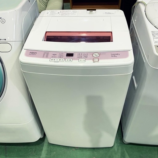 AQUA アクア 全自動洗濯機 6.0kg AQW-KS6F 送風・簡易乾燥 ピンク 2018年