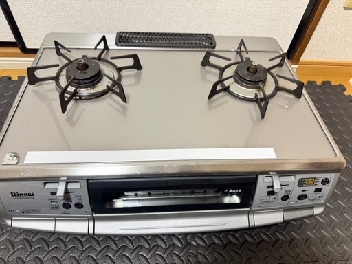 Rinnai LP 用ガスコンロ 09年製！グリル綺麗！  RTS-S66VGAS ガラス面　電池付き　すぐ使え［中古］