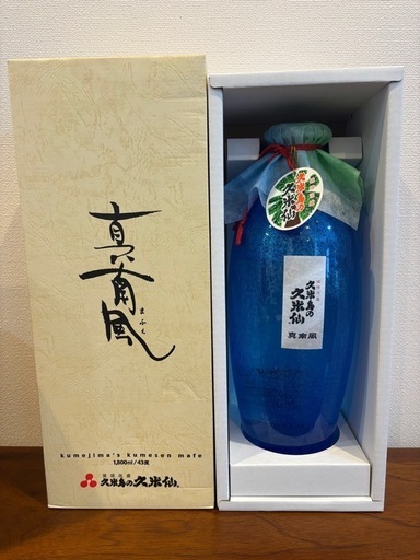 真南風 琉球ガラス 青 3年古酒 43度,1800ml ⁄ 久米島