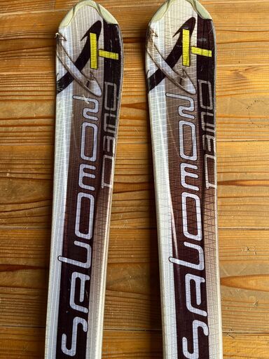 中古 スキー板 サロモン SALOMON 155cm ビンディング付き ストック 