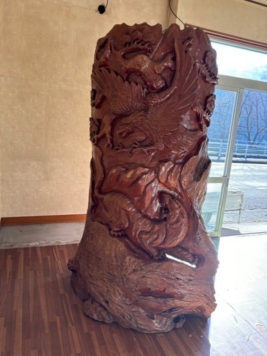 【昭和レトロ】【古民家】一枚板の衝立　木のオブジェ　木の置物 木の置き物？衝立？ 昭和レトロ】【古民家】一枚板の衝立 木のオブジェ