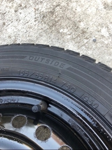 バリ溝！キレイ！9分☆スタッドレス 155/65R14 ヨコハマ アイスガード 