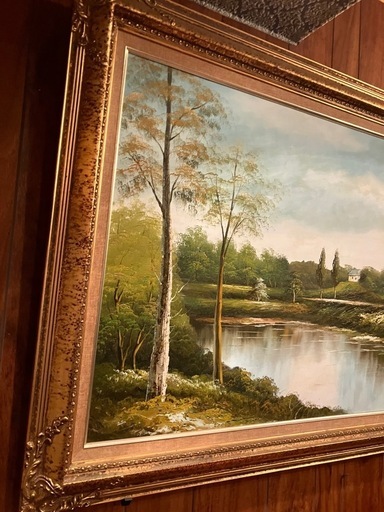 油彩画 アンティーク a saint's passing」絵画 油彩画 油絵