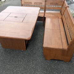 ☆オシャレな木製家具!!☆ 囲炉裏ダイニングテーブル 移動式