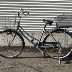 自転車中古クロスバイク Fermata 外装6段変速 オートライト カゴ鍵付き  