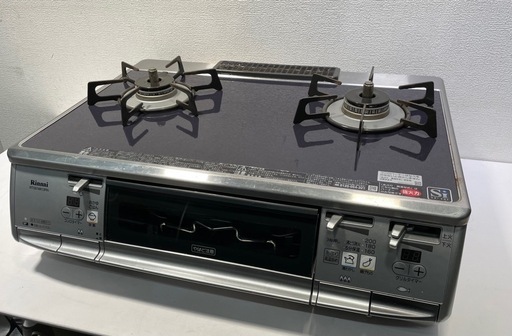 Rinnai リンナイ ガスコンロ 都市ガス \nガステーブル ガラストップ パープル ブラック RTS61WKRN-R 13年製 1125-021