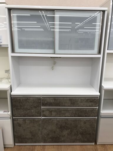 ☆ジモティ割あり☆ 食器棚 白 H180×W88×D40 クリーニング済み KJ3322 【