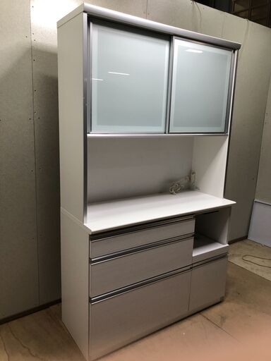 美品】 古賀家具工業 120cm幅 キッチンボード 人気のホワイト 2020年