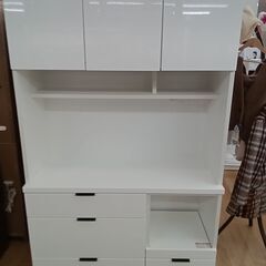 ☆ジモティ割あり☆ パモウナ レンジボード ホワイト H199×D50×W120 