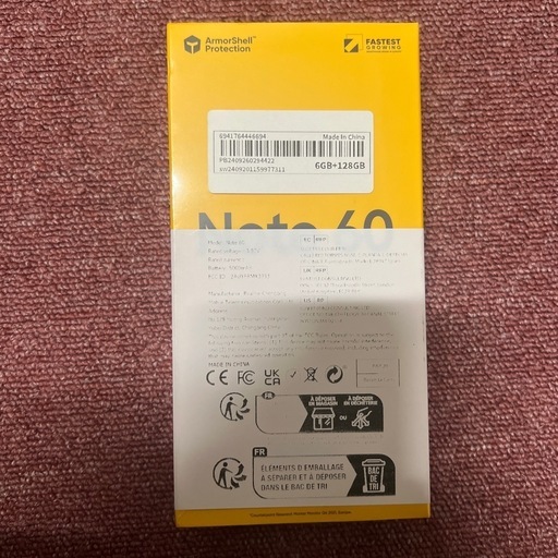 Realme Note 60 Black SIMフリー 6GB+128GB グローバルバージョン、4G