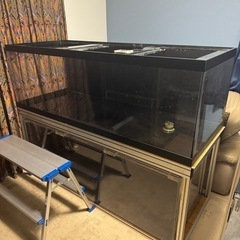 180㌢水槽4面ブラックアクリル水槽1800×600×h500オーバーフロー水槽