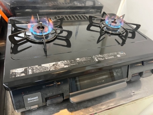 【リサイクルショップ　ピカソ　小松原】幅56cm リンナイ 左強火力 都市ガス ガスコンロ 2019年製 RT34NJH★4184★ リサイクルショップ ピカソ 小松原】幅56cm リンナイ 左強火力 都市