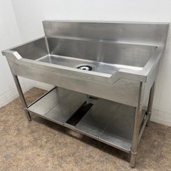 業務用　ステンレス　2層シンク流し台　蛇口付き　飲食店　W1200xD600xH800mm 業務用 ステンレス 2槽シンク流し台 蛇口付き 店舗 飲食店 厨房