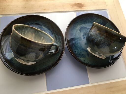 コーヒーカップ\u0026ソーサー　陶器　2脚セット