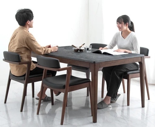 4人掛け 大理石調 ダイニングテーブル5点 セット マーブル柄 ストーン