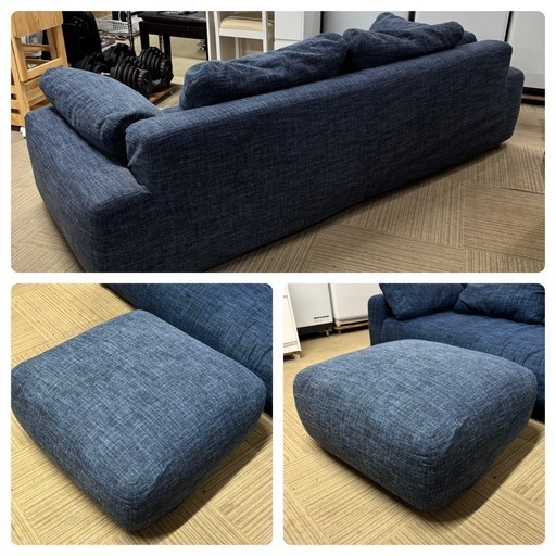 unico ウニコ LOWEY 3シーターローソファ UNICO LOWEY ダークブルー