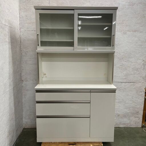 【ジモティ限定特価】 キッチンボード ホワイト 2段収納 創愛ファ二チュア 大容量 Y0558