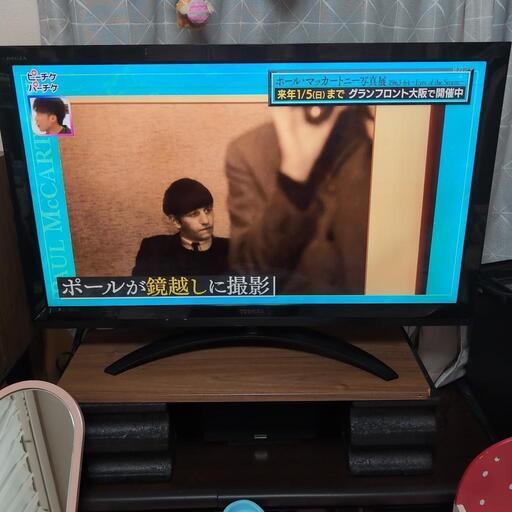 42インチテレビ TOSHIBA REGZAとテレビ台 (ろこ) 江井ヶ島のテレビ《液晶テレビ》の中古あげます・譲ります｜ジモティーで不用品の処分