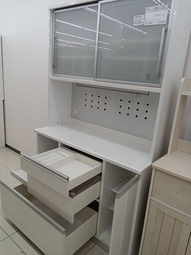 ☆ジモティ割あり☆ レンジボード ホワイト H205×D50×W120 