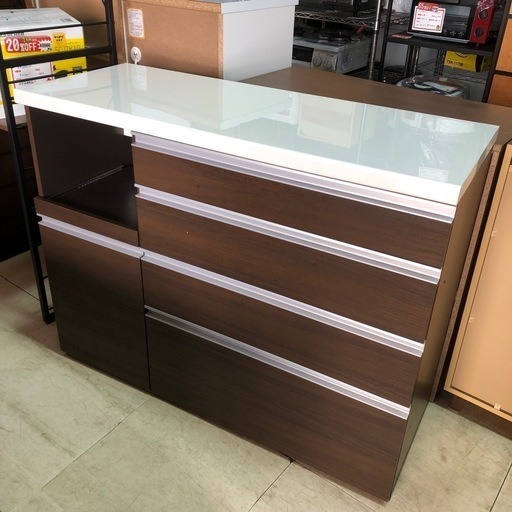 ☆ジモティ割あり☆ キッチンボード 白 H94×D50×W120 クリーニング済み