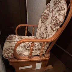 ☆曲げ木 ゴブラン織 花柄 木製 ロッキングチェア☆アンティーク