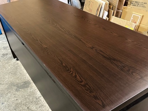中古品 オフィスカウンター ロータイプ カウンター デスク 作業デスク W1800 D600 H730 ダークブラウン ④ ローカウンター | 中古オフィス家具通販のありがとう屋 中古品