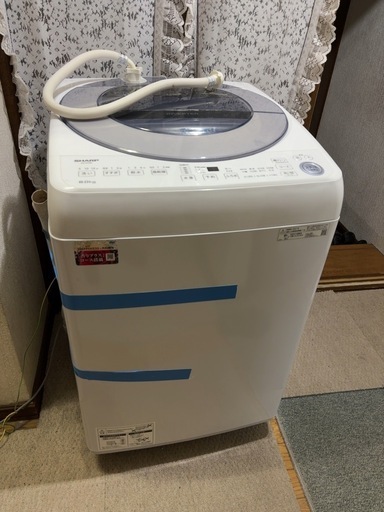 SHARP 8.0㎏ 全自動洗濯機 ES-GV8E-S 穴なし洗濯槽 シャープ 2021