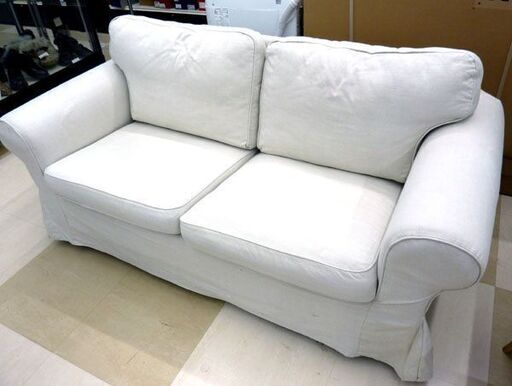 札幌市 清田区/IKEA イケア ファブリックソファ 二人掛け キナリ系 ナチュラル