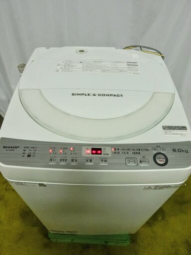 ジモティ来店特価!!　洗濯機　シャープ　ES-GE6B　2018　　J-0365 ジモティ来店特価!! 洗濯機 シャープ ES-GE6B 2018 J-0365