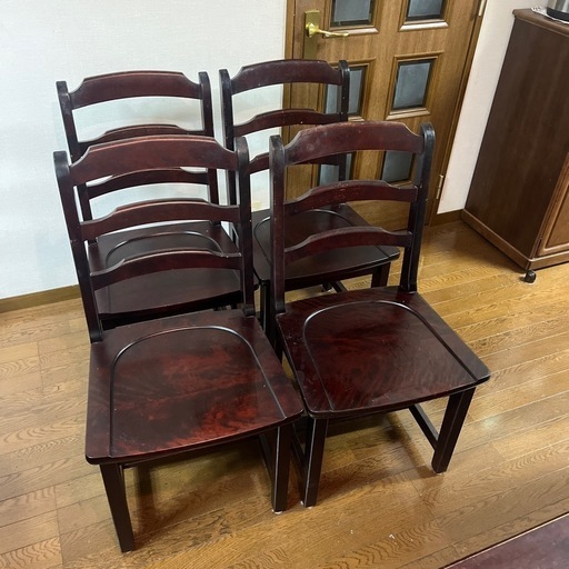 北海道民芸家具　テーブル　椅子4脚