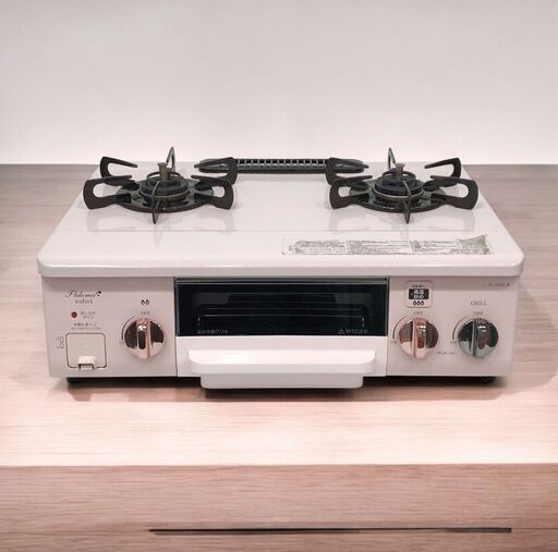 24Y801 ジA Paloma パロマ グリル付きテーブルコンロ IC-33BP-R caferi 都市ガス用 右強火力 2014年製 ピンク ガステーブル 中古品
