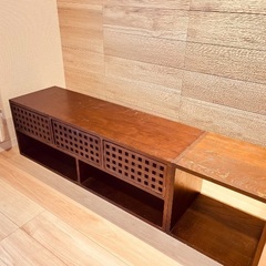 【お値下げしました】高級家具a.flat エーフラット「ルーバー」テレビボード ルーバー・テレビボードv02 L v01 セット～ローボード～ルーバー