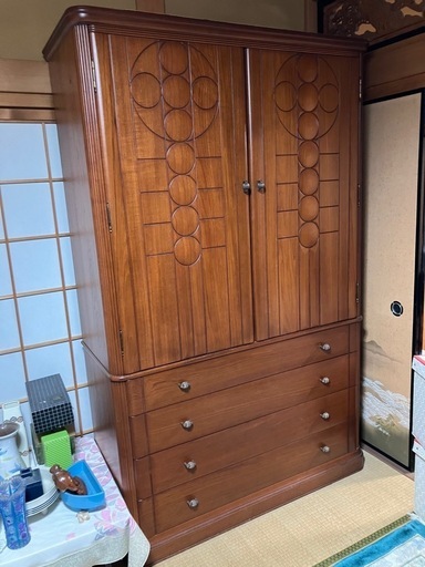 マルヨシ民芸家具 クローゼット洋服ダンス 天然木ウレタン樹脂塗装