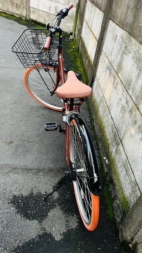 自転車 折りたたみ可 26インチ 6段変速 オレンジ