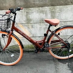 26インチ 自転車 6段変速 シティサイクル a.n.design works レッド