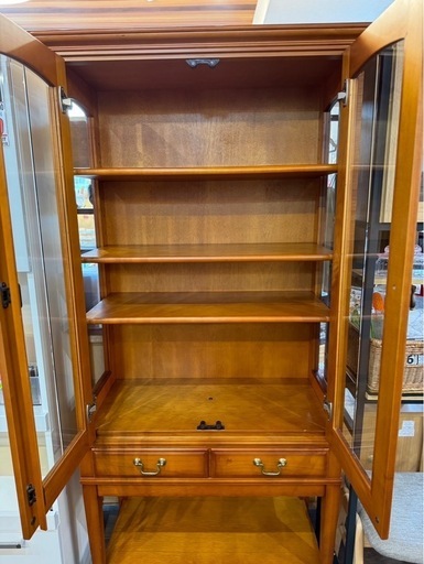 カリモク ドマーニガラスキャビネット 希少】カリモク ドマーニ