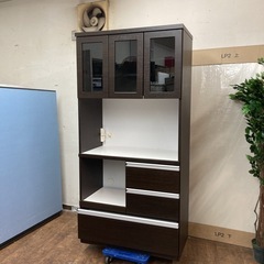 店舗同時販売中】 ユアーズ 3枚扉キッチンボード コゲ茶 KS－261238 