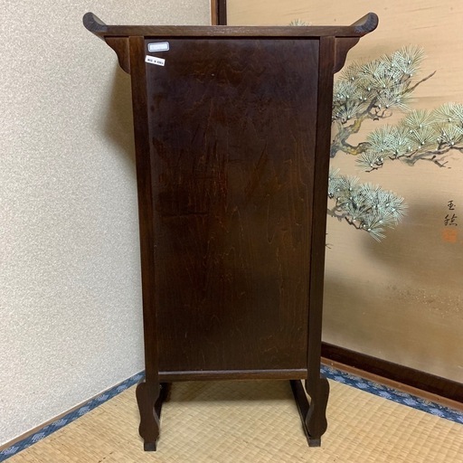 李朝家具 18引出し 李朝けやき作り スリム 薬箪笥 くすり箪笥 魚の鍵