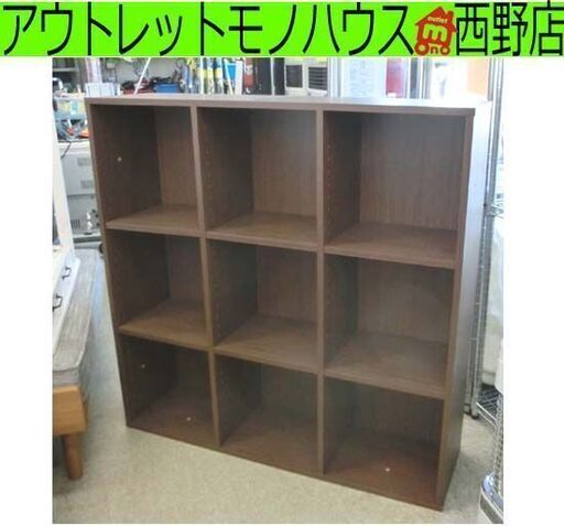 マルチラック ミドルブラウン 木目調 幅108×奥行30×高さ108cm ニトリ マルチ本棚 リブリー 111 NITORI 書棚 飾り棚 札幌 西野店
