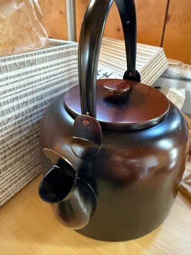 新品【特価】②法水注　腰黒薬缶　水注　口蓋あり　裏千家　利休形　茶道具　レトロ