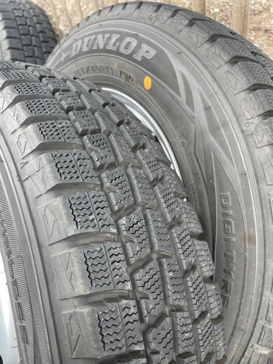 155/80R13 ダンロップ スタッドレスタイヤホイール4本セット ☆バリ溝