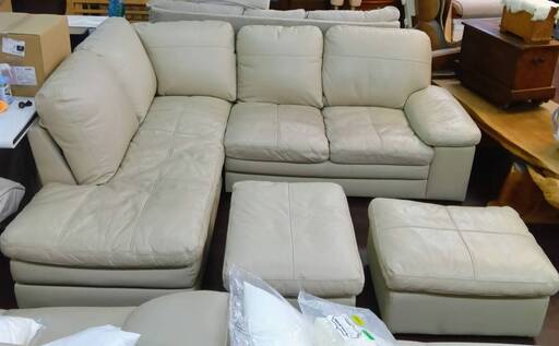 【￥39,800⁻】札幌市内配送無料 ニトリ コーナーソファー オットマン2個付き ホワイト