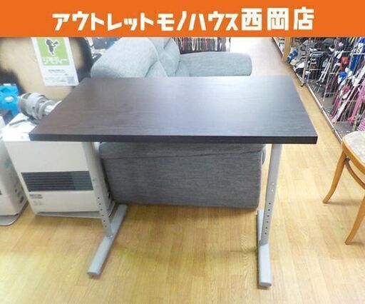 デスク 幅100×奥行59×高さ41.5～85.5㎝ 机 ダークブラウン ニトリ　テンバン プレフェ100 T型脚プレフェ 西岡店